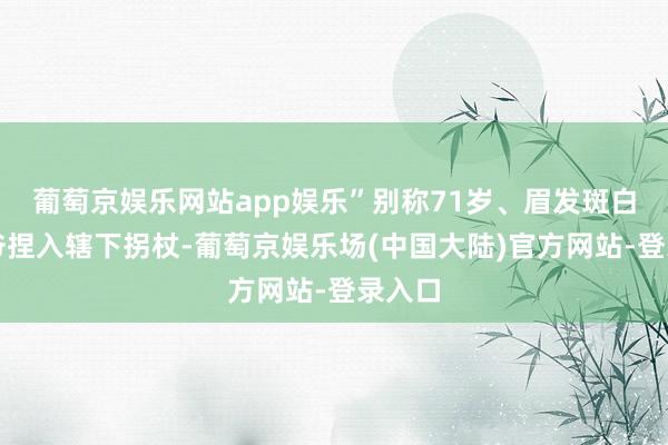 葡萄京娱乐网站app娱乐”别称71岁、眉发斑白的大爷捏入辖下拐杖-葡萄京娱乐场(