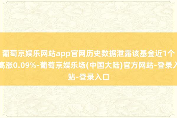 葡萄京娱乐网站app官网历史数据泄露该基金近1个月高涨0.09%-葡萄京娱乐场(中国大陆)官方网站-登录入口