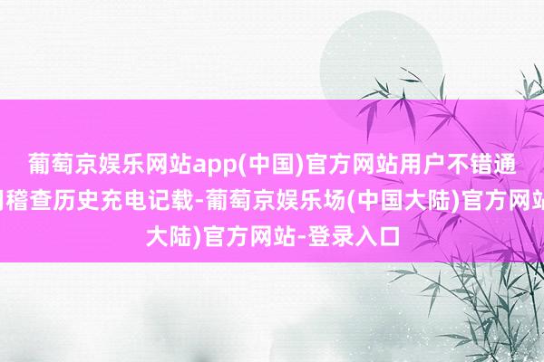 葡萄京娱乐网站app(中国)官方网站用户不错通过手机应用稽查历史充电记载-葡萄京娱乐场(中国大陆)官方网站-登录入口