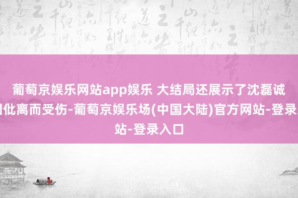 葡萄京娱乐网站app娱乐 大结局还展示了沈磊诚然因仳离而受伤-葡萄京娱乐场(中国大陆)官方网站-登录入口