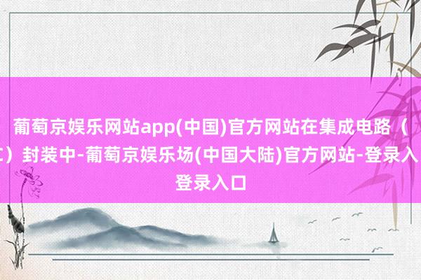 葡萄京娱乐网站app(中国)官方网站在集成电路（IC）封装中-葡萄京娱乐场(中国大陆)官方网站-登录入口